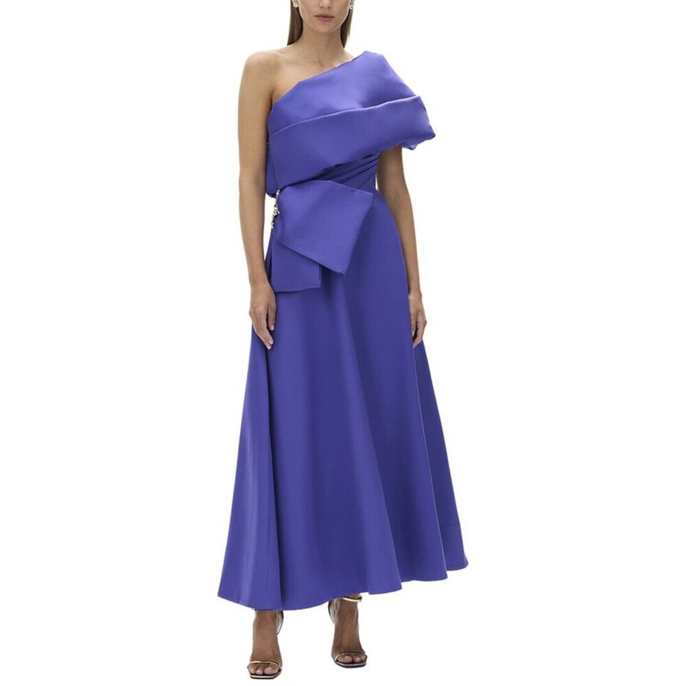 Rachel Gilbert Womens Marlo Wool & Silk-Blend A-Line Dress